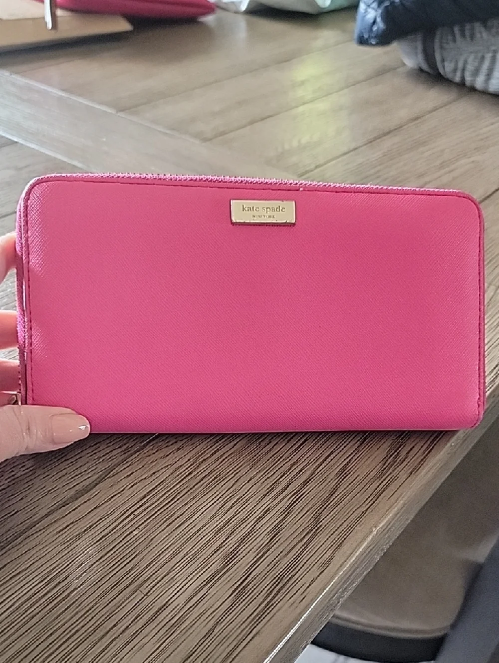 kate spade Fuchsia Zip-Around Wristlet Wallet